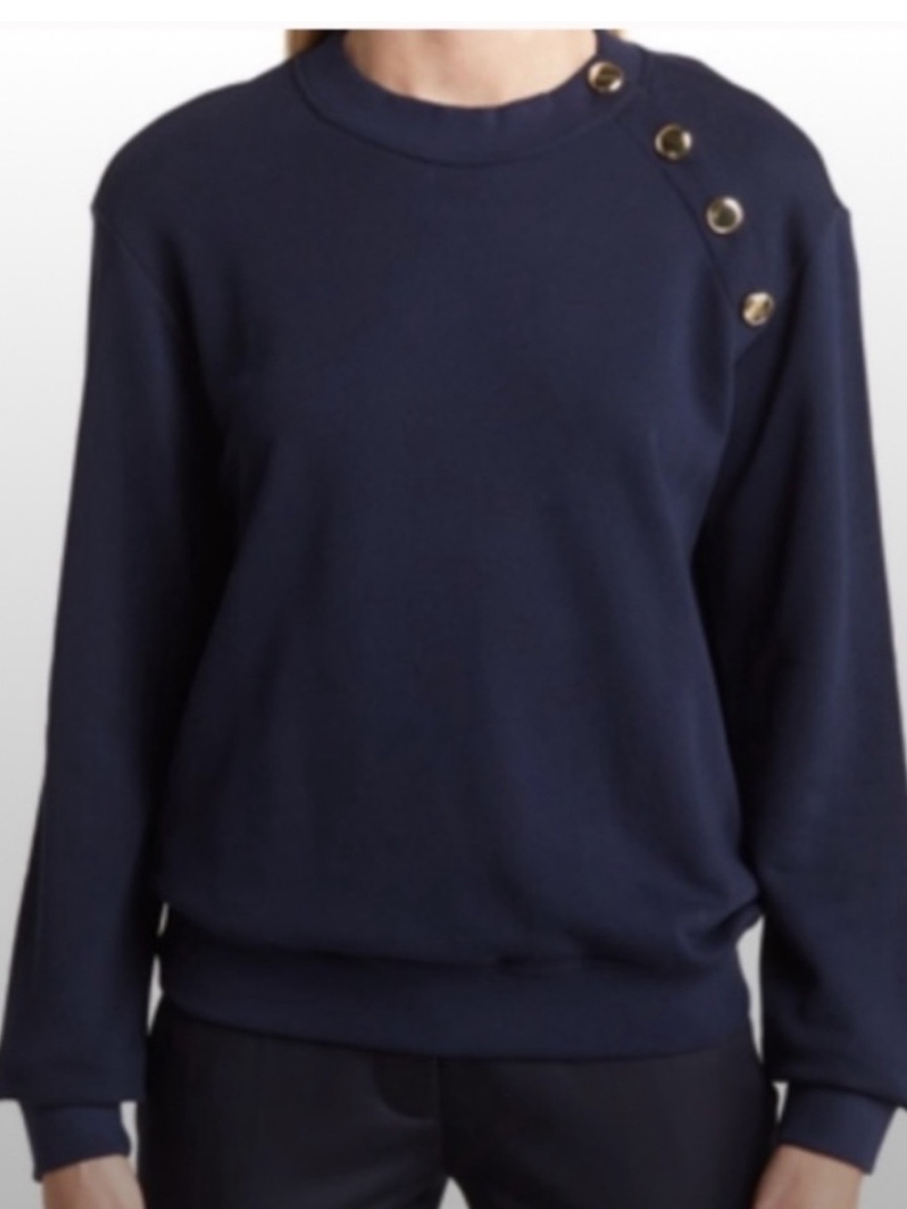 Derek Lam 10 Crosby Women’s Lucie Button Sweatshirt Navy